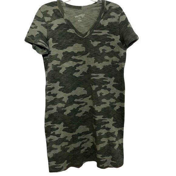 Universal Thread Camo Print Short Sleeve Cotton Dress - Picture 1 of 12